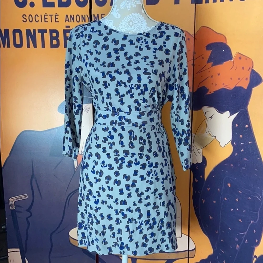 Grey/Blue Leopard print dress​